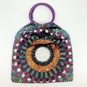 NEW  Women Purple Unique Handbag Closure Magnet